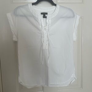 J.Crew white short sleeve blouse size 2